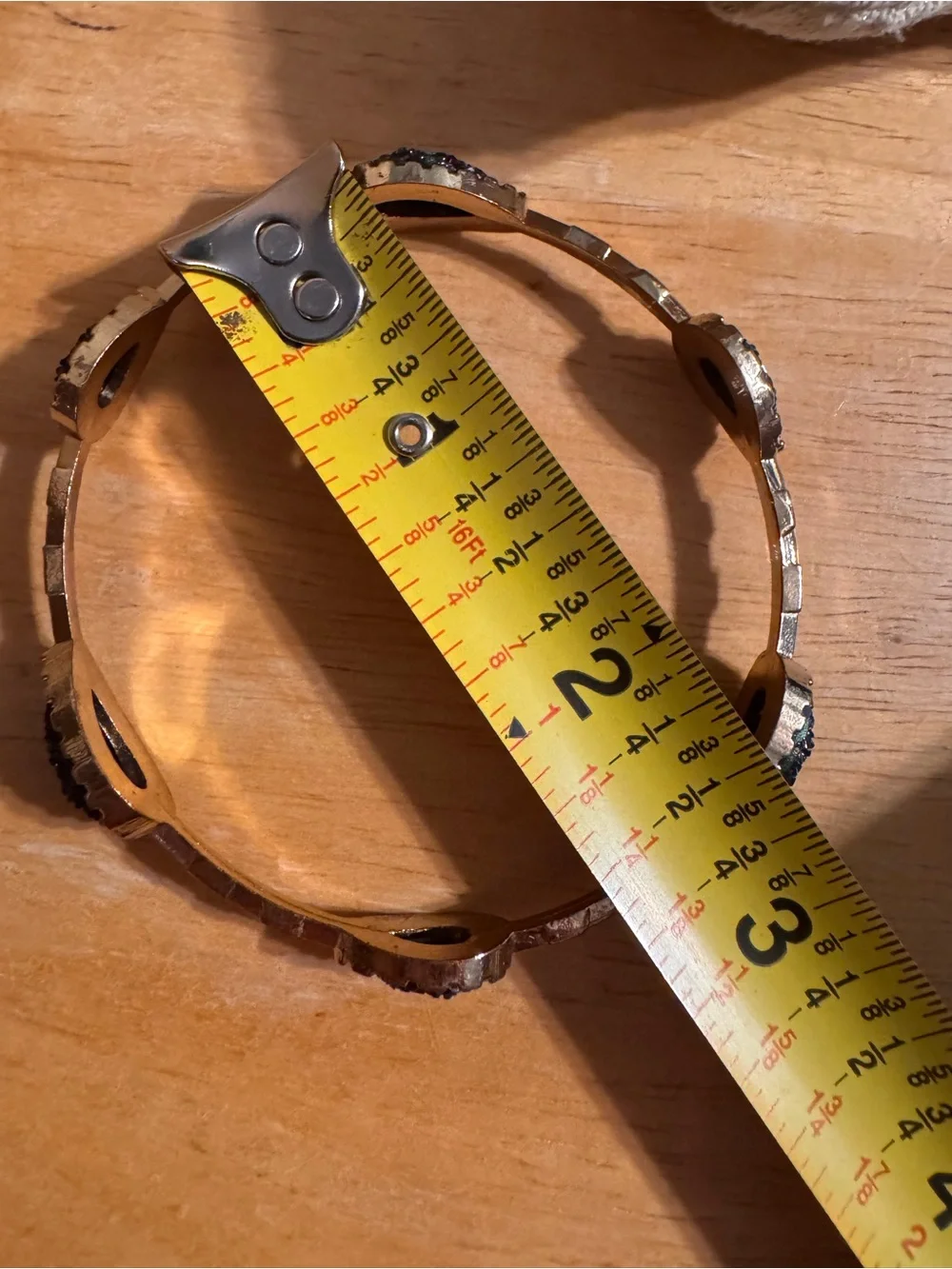 Gold Tone Faux Druzy Bangle Bracelet
